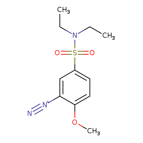 CCN(S(=O)(=O)c1ccc(c(c1)[N+]#N)OC)CC