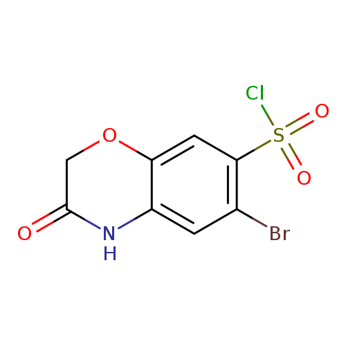 O=C1COc2c(N1)cc(c(c2)S(=O)(=O)Cl)Br