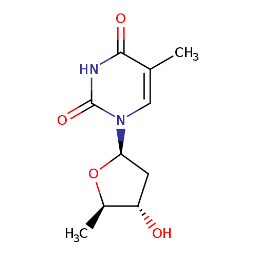O[C@H]1C[C@@H](O[C@@H]1C)n1cc(C)c(=O)[nH]c1=O