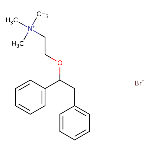 C[N+](CCOC(c1ccccc1)Cc1ccccc1)(C)C.[Br-]