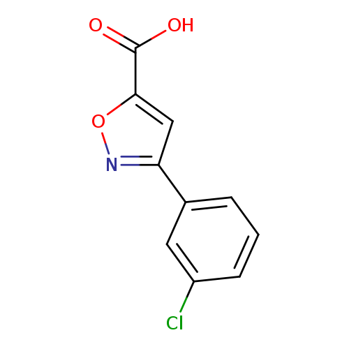 Clc1cccc(c1)c1noc(c1)C(=O)O