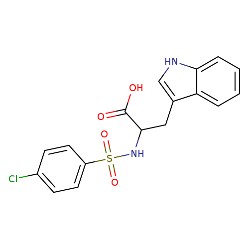 OC(=O)C(NS(=O)(=O)c1ccc(cc1)Cl)Cc1c[nH]c2c1cccc2