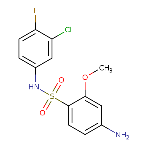 COc1cc(N)ccc1S(=O)(=O)Nc1ccc(c(c1)Cl)F