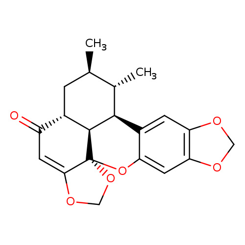 C[C@@H]1C[C@H]2C(=O)C=C3[C@]4([C@@H]2[C@@H]([C@H]1C)c1cc2OCOc2cc1O4)OCO3