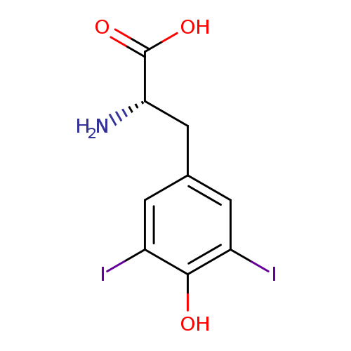 OC(=O)[C@H](Cc1cc(I)c(c(c1)I)O)N