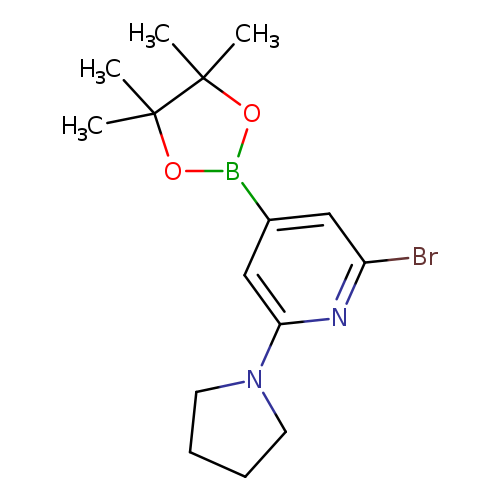Brc1cc(cc(n1)N1CCCC1)B1OC(C(O1)(C)C)(C)C
