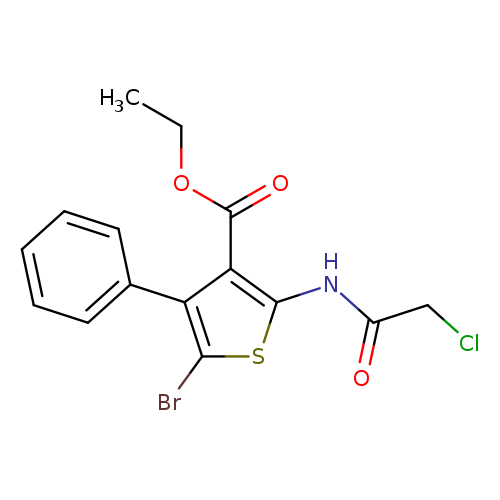 CCOC(=O)c1c(NC(=O)CCl)sc(c1c1ccccc1)Br