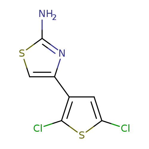 Clc1sc(c(c1)c1csc(n1)N)Cl