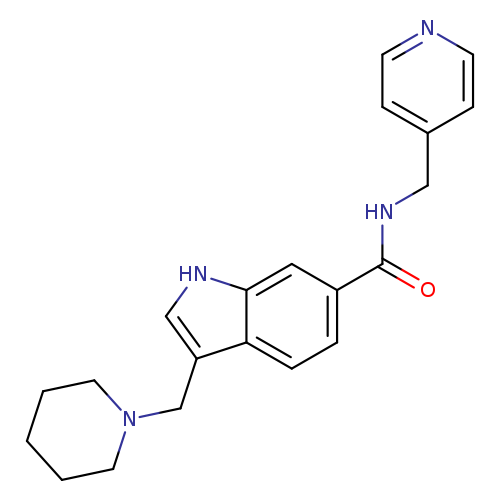 O=C(c1ccc2c(c1)[nH]cc2CN1CCCCC1)NCc1ccncc1