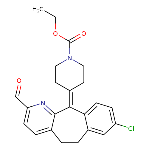 CCOC(=O)N1CCC(=C2c3ccc(cc3CCc3c2nc(C=O)cc3)Cl)CC1