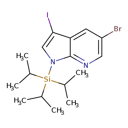 Brc1cnc2c(c1)c(I)cn2[Si](C(C)C)(C(C)C)C(C)C