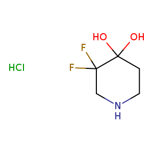 OC1(O)CCNCC1(F)F.Cl