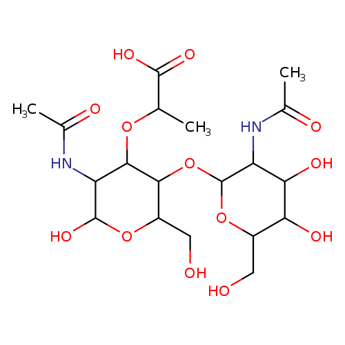 OCC1OC(O)C(C(C1OC1OC(CO)C(C(C1NC(=O)C)O)O)OC(C(=O)O)C)NC(=O)C
