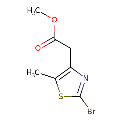 Cc1sc(nc1CC(=O)OC)Br