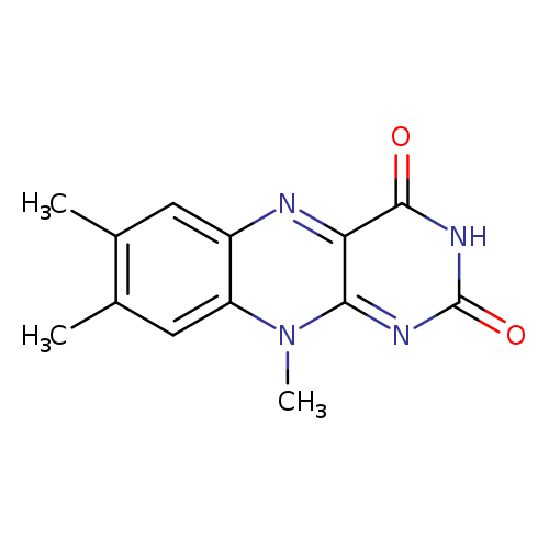 Cc1cc2nc3c(=O)[nH]c(=O)nc3n(c2cc1C)C