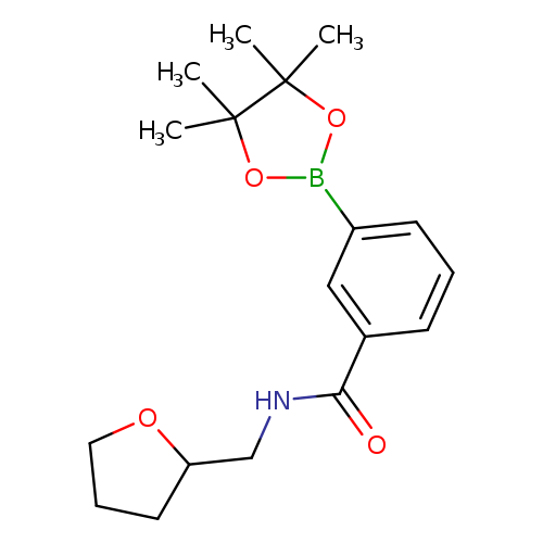 O=C(c1cccc(c1)B1OC(C(O1)(C)C)(C)C)NCC1CCCO1