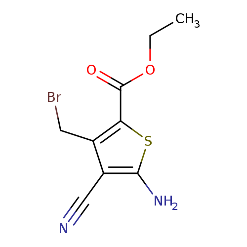 CCOC(=O)c1sc(c(c1CBr)C#N)N