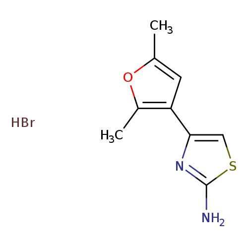 Cc1oc(c(c1)c1csc(n1)N)C.Br