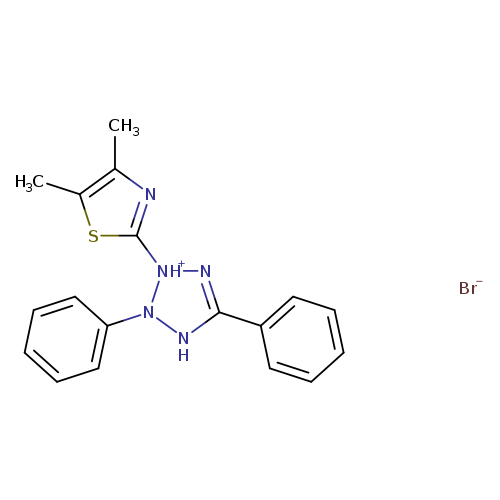 Cc1sc(nc1C)[NH+]1N=C(NN1c1ccccc1)c1ccccc1.[Br-]