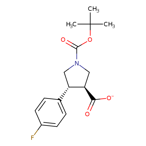 [O-]C(=O)[C@@H]1CN(C[C@H]1c1ccc(cc1)F)C(=O)OC(C)(C)C