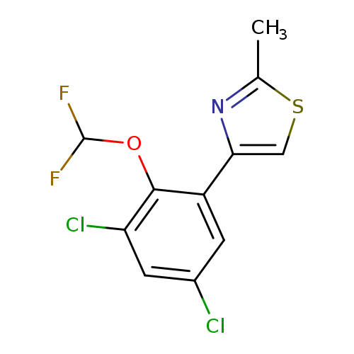 FC(Oc1c(Cl)cc(cc1c1csc(n1)C)Cl)F