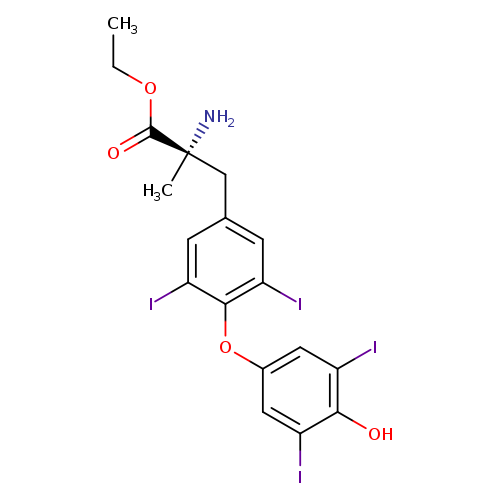 CCOC(=O)[C@](Cc1cc(I)c(c(c1)I)Oc1cc(I)c(c(c1)I)O)(N)C
