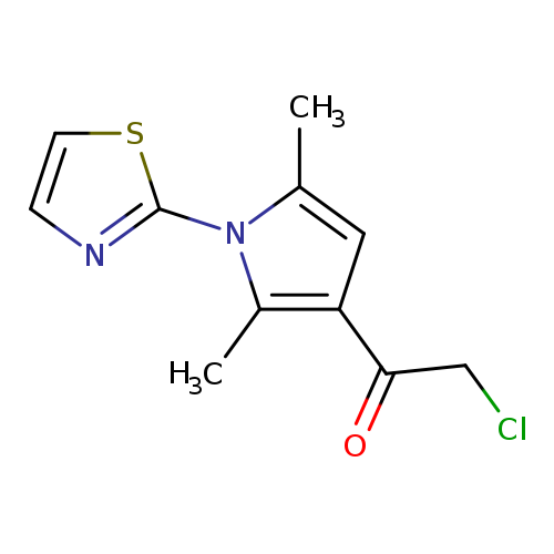 ClCC(=O)c1cc(n(c1C)c1nccs1)C