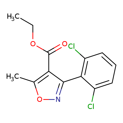 CCOC(=O)c1c(C)onc1c1c(Cl)cccc1Cl