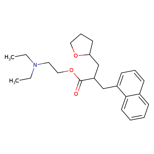 CCN(CCOC(=O)C(Cc1cccc2c1cccc2)CC1CCCO1)CC