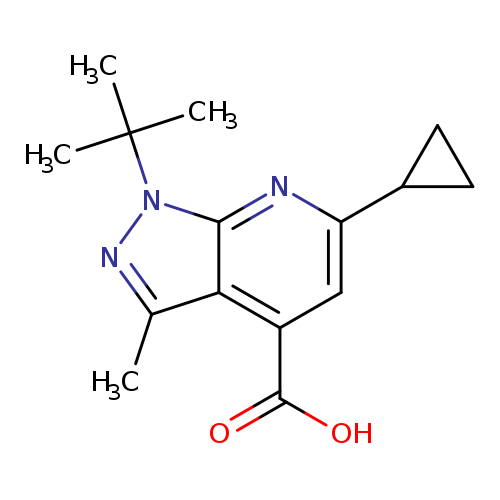 OC(=O)c1cc(nc2c1c(C)nn2C(C)(C)C)C1CC1
