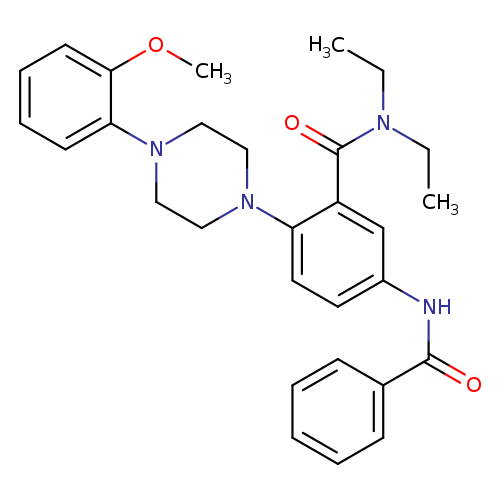 CCN(C(=O)c1cc(ccc1N1CCN(CC1)c1ccccc1OC)NC(=O)c1ccccc1)CC