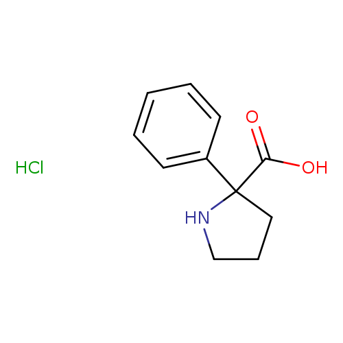 OC(=O)C1(CCCN1)c1ccccc1.Cl