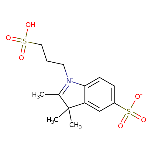 CC1=[N+](CCCS(=O)(=O)O)c2c(C1(C)C)cc(cc2)S(=O)(=O)[O-]