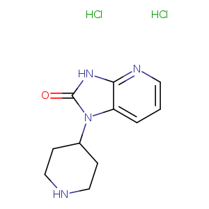 O=c1[nH]c2c(n1C1CCNCC1)cccn2.Cl.Cl