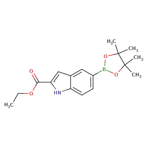 CCOC(=O)c1cc2c([nH]1)ccc(c2)B1OC(C(O1)(C)C)(C)C