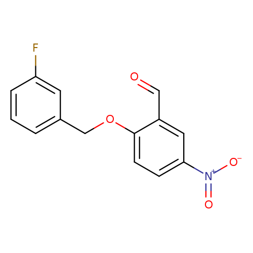 O=Cc1cc(ccc1OCc1cccc(c1)F)[N+](=O)[O-]