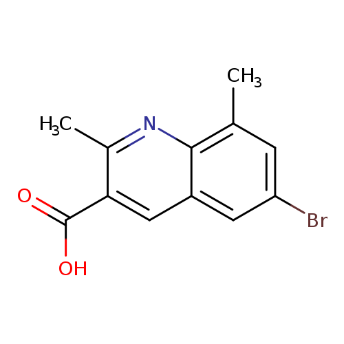 Brc1cc(C)c2c(c1)cc(c(n2)C)C(=O)O