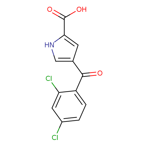 Clc1ccc(c(c1)Cl)C(=O)c1c[nH]c(c1)C(=O)O