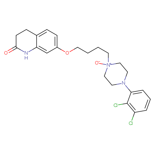 O=C1CCc2c(N1)cc(cc2)OCCCC[N+]1([O-])CCN(CC1)c1cccc(c1Cl)Cl