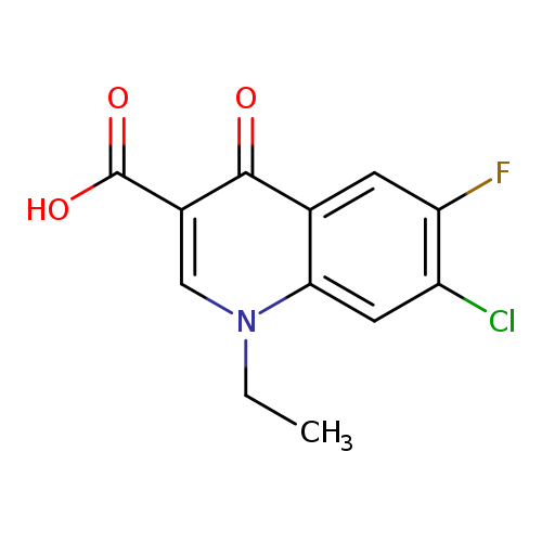 CCn1cc(C(=O)O)c(=O)c2c1cc(Cl)c(c2)F