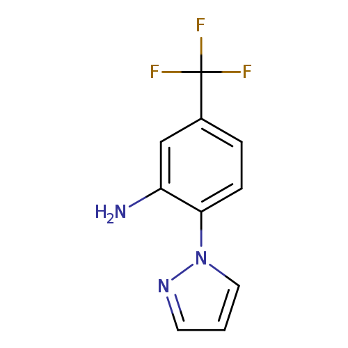 Nc1cc(ccc1n1cccn1)C(F)(F)F