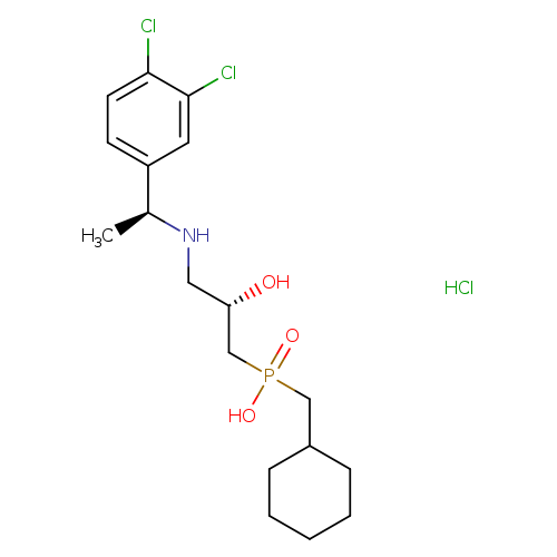 O[C@H](CP(=O)(CC1CCCCC1)O)CN[C@H](c1ccc(c(c1)Cl)Cl)C.Cl