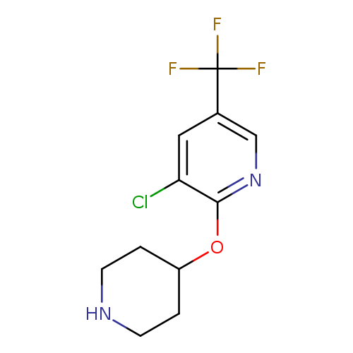 Clc1cc(cnc1OC1CCNCC1)C(F)(F)F