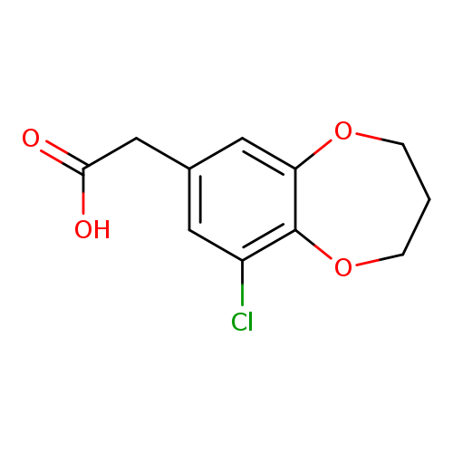 OC(=O)Cc1cc2OCCCOc2c(c1)Cl