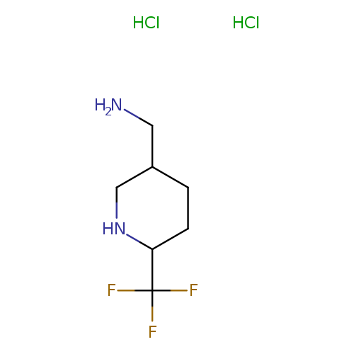 NCC1CCC(NC1)C(F)(F)F.Cl.Cl