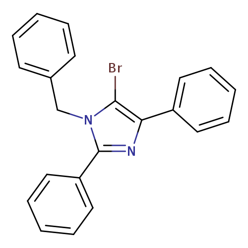Brc1n(Cc2ccccc2)c(nc1c1ccccc1)c1ccccc1