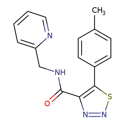 Cc1ccc(cc1)c1snnc1C(=O)NCc1ccccn1