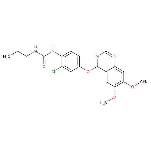CCCNC(=O)Nc1ccc(cc1Cl)Oc1ncnc2c1cc(OC)c(c2)OC