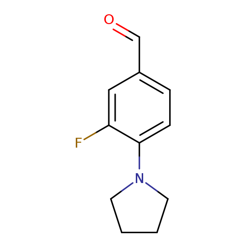 O=Cc1ccc(c(c1)F)N1CCCC1