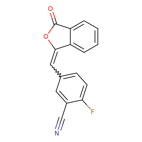 N#Cc1cc(ccc1F)C=C1OC(=O)c2c1cccc2